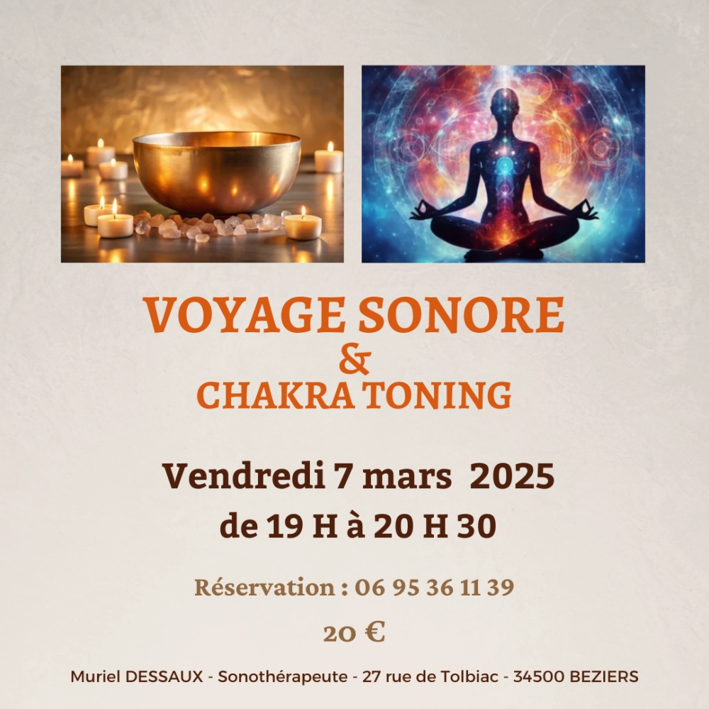 Voyage Sonore et Chakra Toning 7 mars 2025